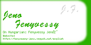 jeno fenyvessy business card